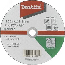 Абразивный отрезной диск Makita для кирпича/камня плоский С30S, 230х3х22,23 - Строительное оборудование