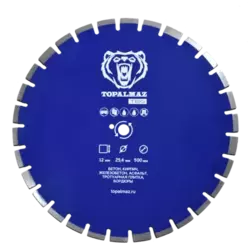Диск алмазный для нарезки швов в бетоне TOPALMAZ, диаметр 500 мм, 25,4 мм, сегмент 12 мм - Строительное оборудование