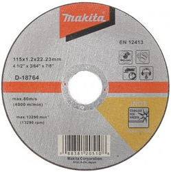 Абразивный отрезной диск Makita для нержавеющей стали плоский WA60T 115х1,2х22,23 - Строительное оборудование